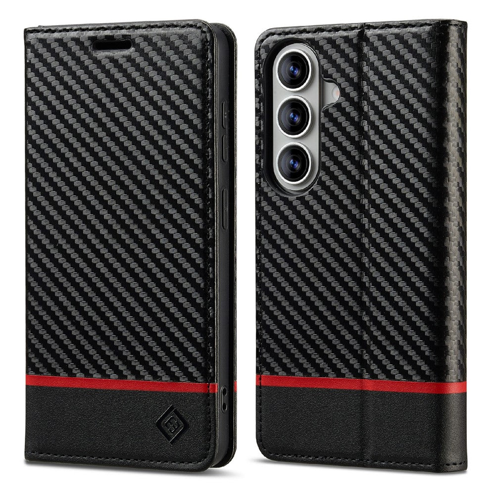 LC.IMEEKE For Samsung Galaxy A37 5G Wallet Case Carbon Fiber Texture Leather Phone Cover