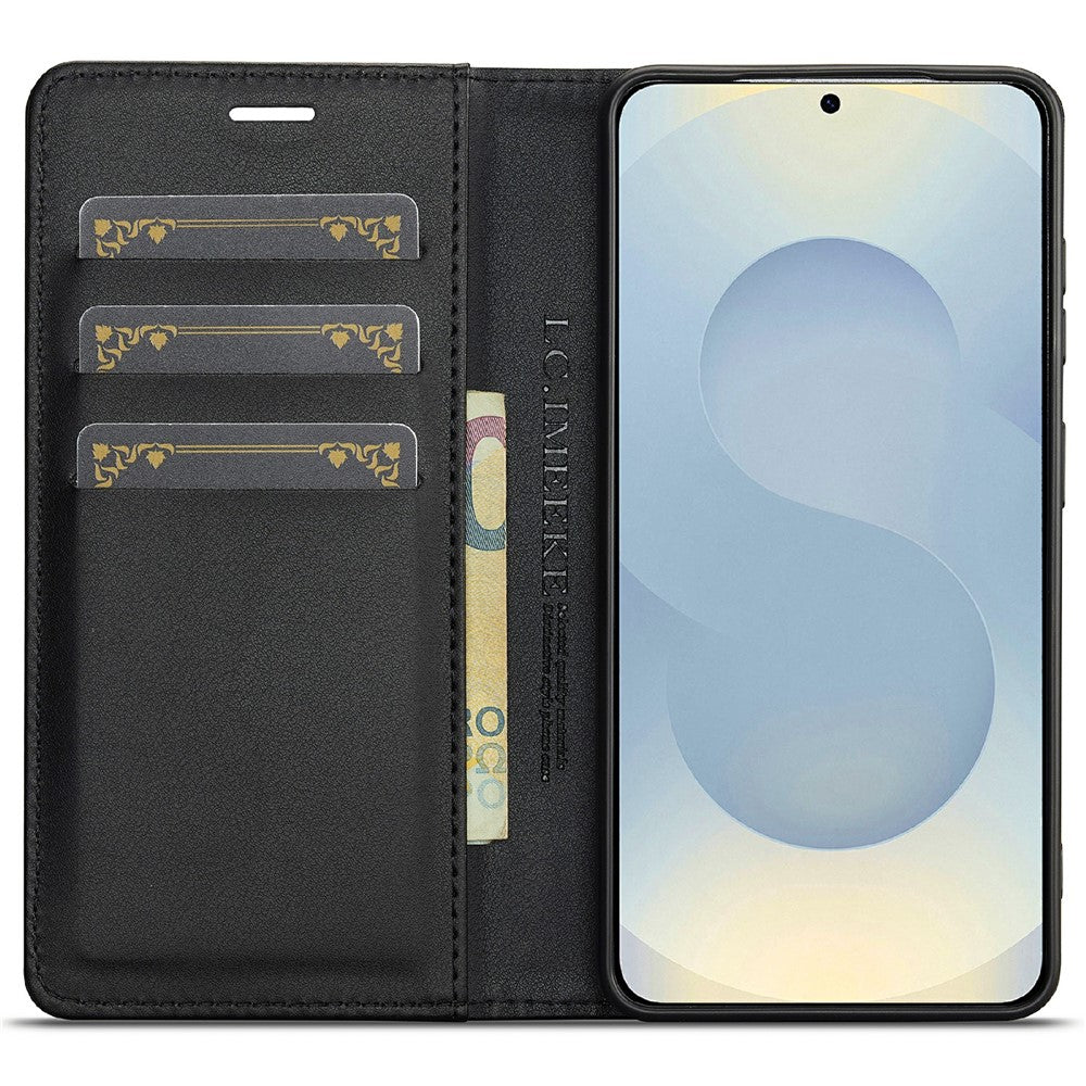 LC.IMEEKE For Samsung Galaxy S26+ Wallet Case Carbon Fiber Texture Leather Phone Cover