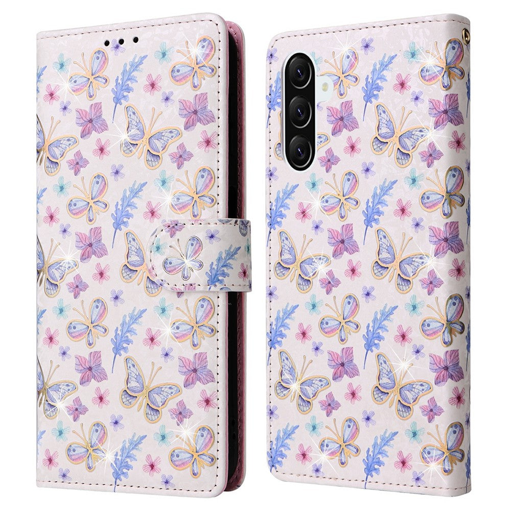 For Samsung Galaxy A57 5G Case RFID Blocking Flower Leather Phone Cover