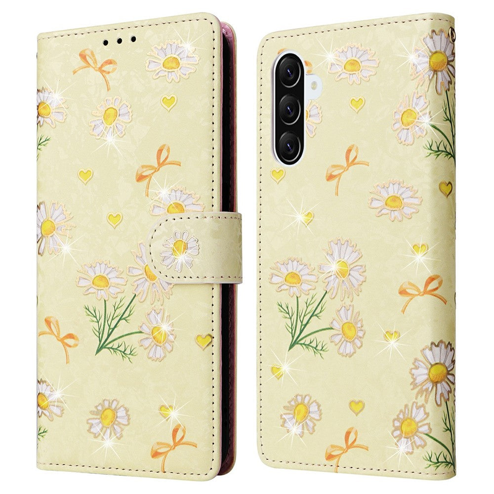 For Samsung Galaxy A57 5G Case RFID Blocking Flower Leather Phone Cover