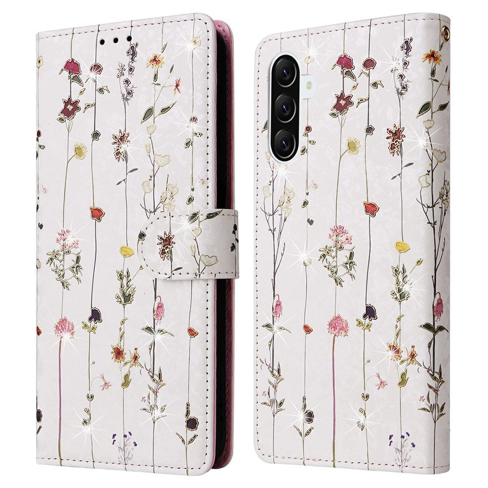 For Samsung Galaxy A57 5G Case RFID Blocking Flower Leather Phone Cover