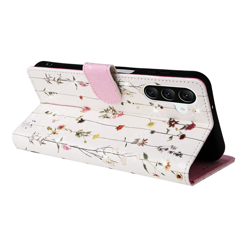 For Samsung Galaxy A57 5G Case RFID Blocking Flower Leather Phone Cover