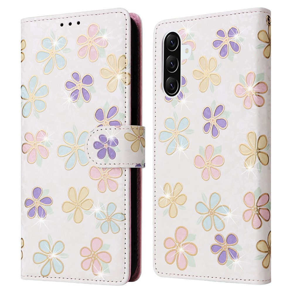 For Samsung Galaxy A57 5G Case RFID Blocking Flower Leather Phone Cover