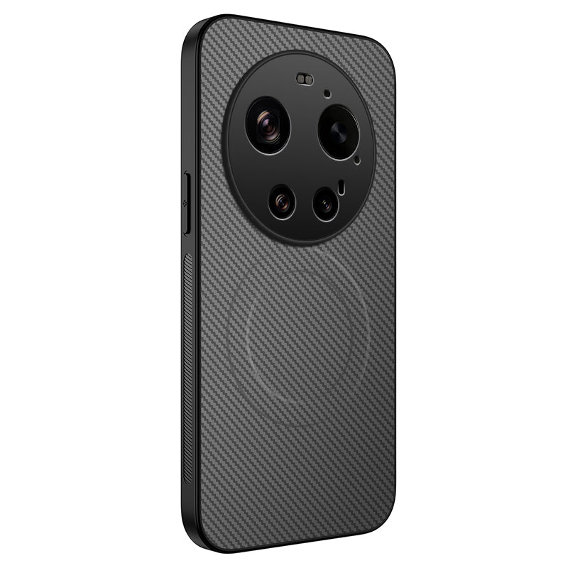 Xiaomi 17 Ultra 5G – Magnetische Handyhülle aus PC und TPU, in Carbonfaser-Optik