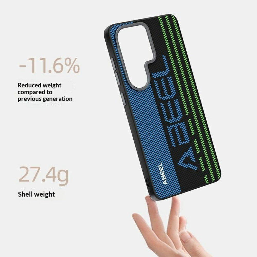 ABEEL For Samsung Galaxy S26 Magnetic Case Micro-Embossing 6D Printed PC TPU Aluminum Alloy Leather Phone Cover