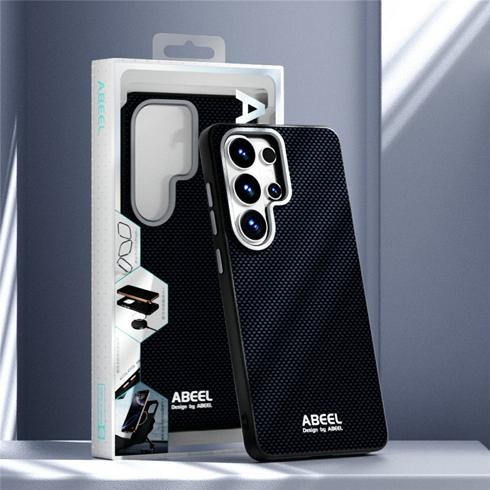 ABEEL For Samsung Galaxy S26 Ultra Magnetic Case Printed PC TPU Aluminum Alloy Leather Phone Cover