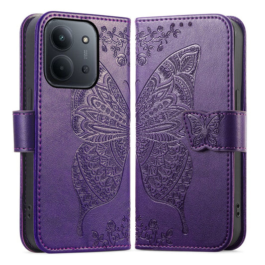 Phone Case For Xiaomi Poco C85 4G (173mm)  /  Redmi 15C 4G (EU) (173mm)  /  15C 5G (EU) (173mm) with Strap Butterfly Pattern PU Leather Wallet Phone Cover