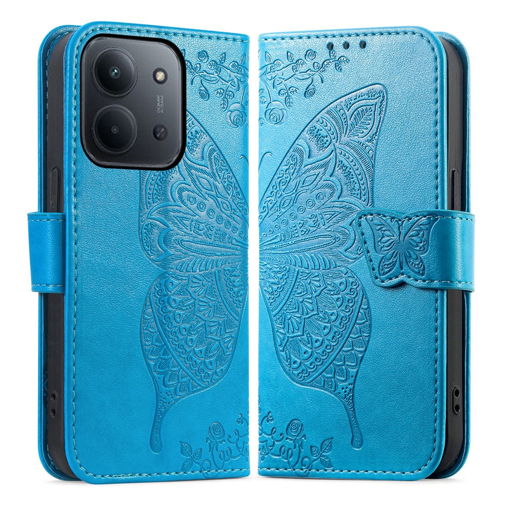 Phone Case For Xiaomi Poco C85 4G (173mm)  /  Redmi 15C 4G (EU) (173mm)  /  15C 5G (EU) (173mm) with Strap Butterfly Pattern PU Leather Wallet Phone Cover