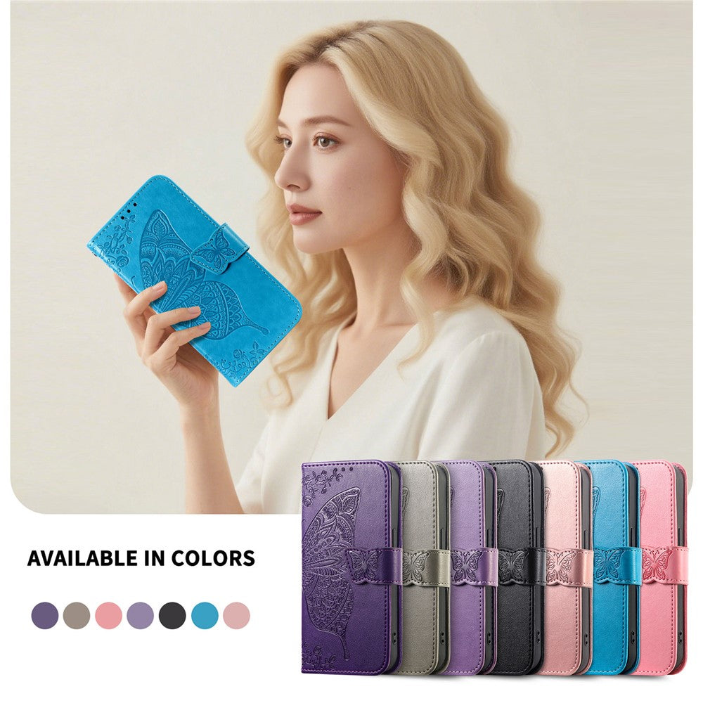 Phone Case For Xiaomi Poco C85 4G (173mm)  /  Redmi 15C 4G (EU) (173mm)  /  15C 5G (EU) (173mm) with Strap Butterfly Pattern PU Leather Wallet Phone Cover