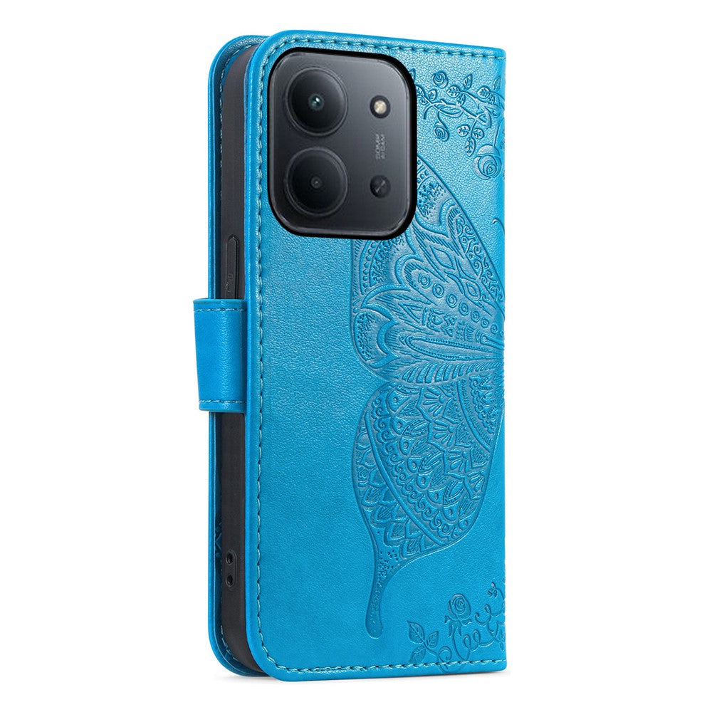 Phone Case For Xiaomi Poco C85 4G (173mm)  /  Redmi 15C 4G (EU) (173mm)  /  15C 5G (EU) (173mm) with Strap Butterfly Pattern PU Leather Wallet Phone Cover