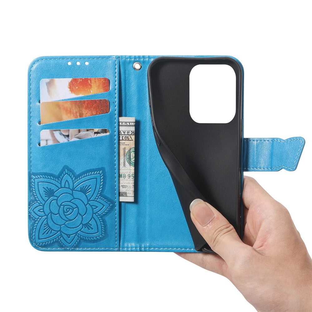 Phone Case For Xiaomi Poco C85 4G (173mm)  /  Redmi 15C 4G (EU) (173mm)  /  15C 5G (EU) (173mm) with Strap Butterfly Pattern PU Leather Wallet Phone Cover