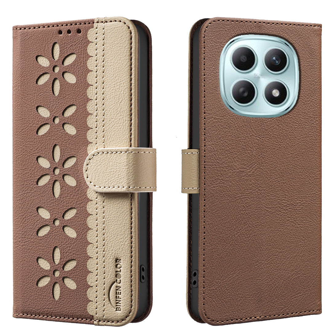 BINFEN COLOR For Xiaomi Poco M8 5G / Redmi Note 15 5G (Global) / 15 4G (Global) Leather Case  BF36 Floral Pattern Phone Cover RFID Blocking Wallet Stand