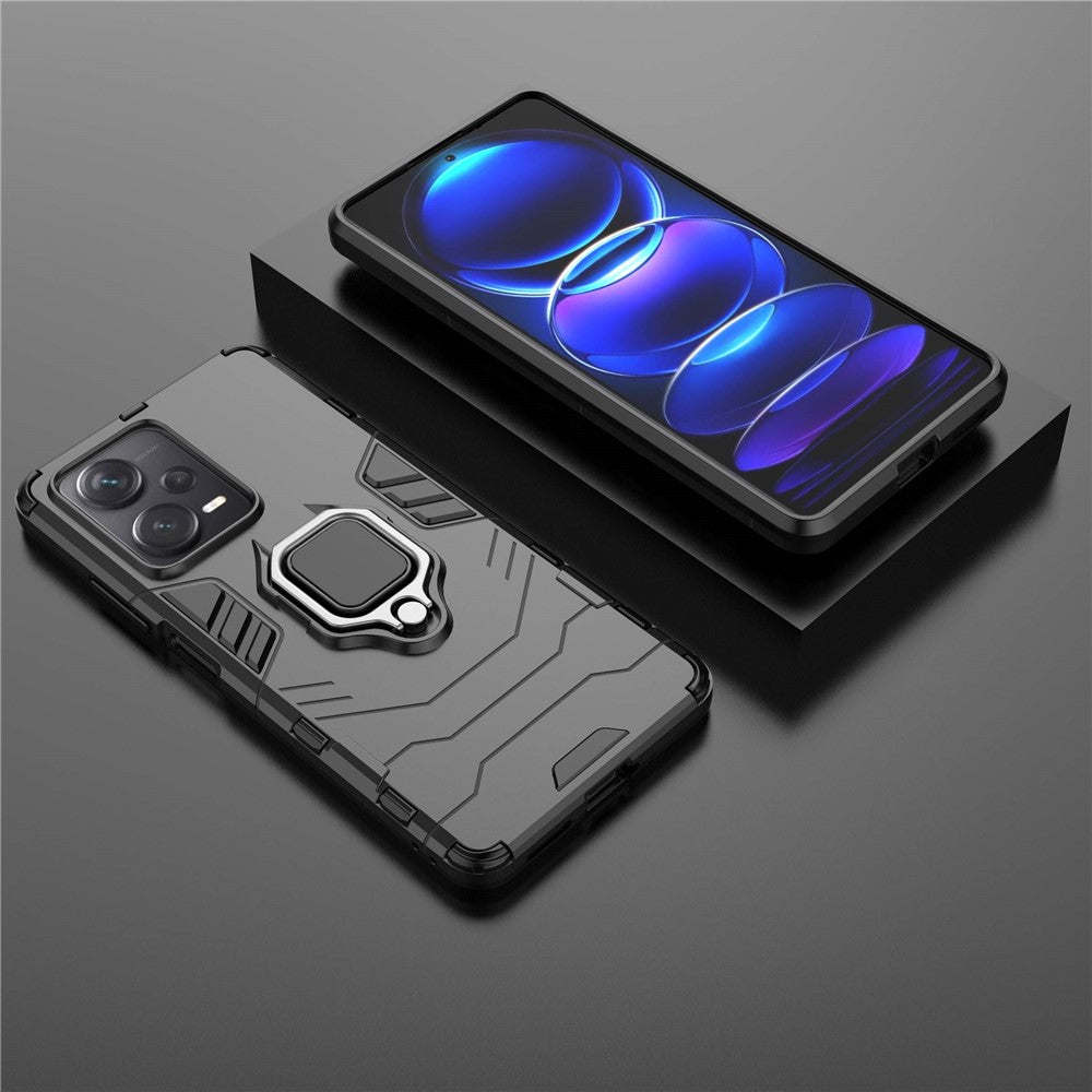 For Xiaomi Redmi Note 12 Pro+ 5G Ring Holder Kickstand Phone Back Case Shockproof PC+TPU Hybrid Cover
