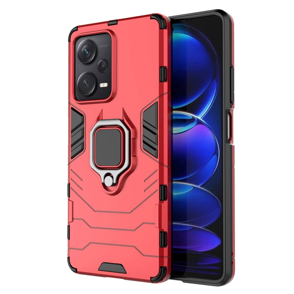For Xiaomi Redmi Note 12 Pro+ 5G Ring Holder Kickstand Phone Back Case Shockproof PC+TPU Hybrid Cover