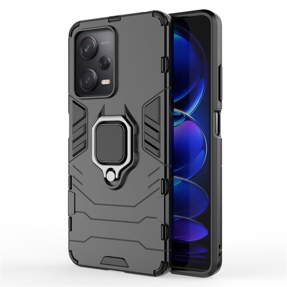 For Xiaomi Redmi Note 12 Pro 5G / Note 12 Pro Speed 5G / Poco X5 Pro 5G Ring Kickstand Phone Drop-proof Case PC+TPU Protective Back Cover