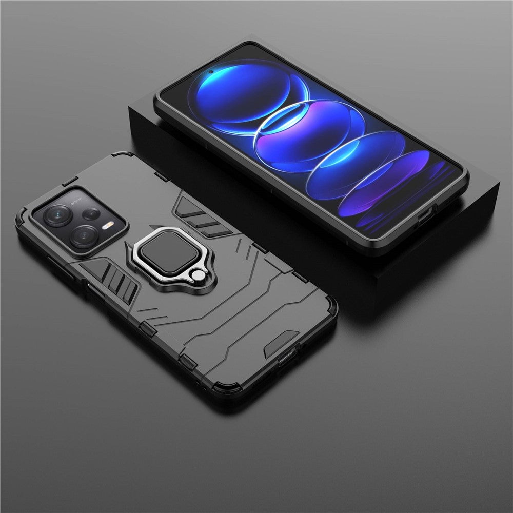 For Xiaomi Redmi Note 12 Pro 5G / Note 12 Pro Speed 5G / Poco X5 Pro 5G Ring Kickstand Phone Drop-proof Case PC+TPU Protective Back Cover