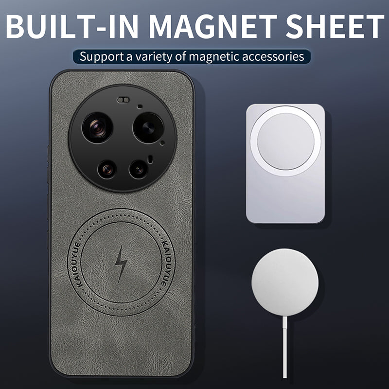 Xiaomi 17 Ultra 5G – Magnetische Handyhülle aus PC und TPU, mit Nappa-Textur