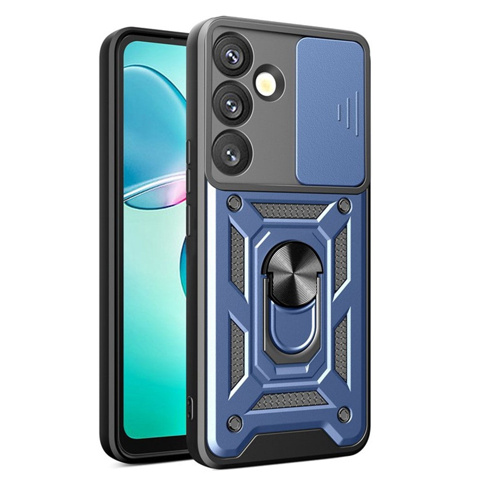 For Samsung Galaxy A57 5G Case with Slide Camera Lid PC + TPU Kickstand Phone Cover