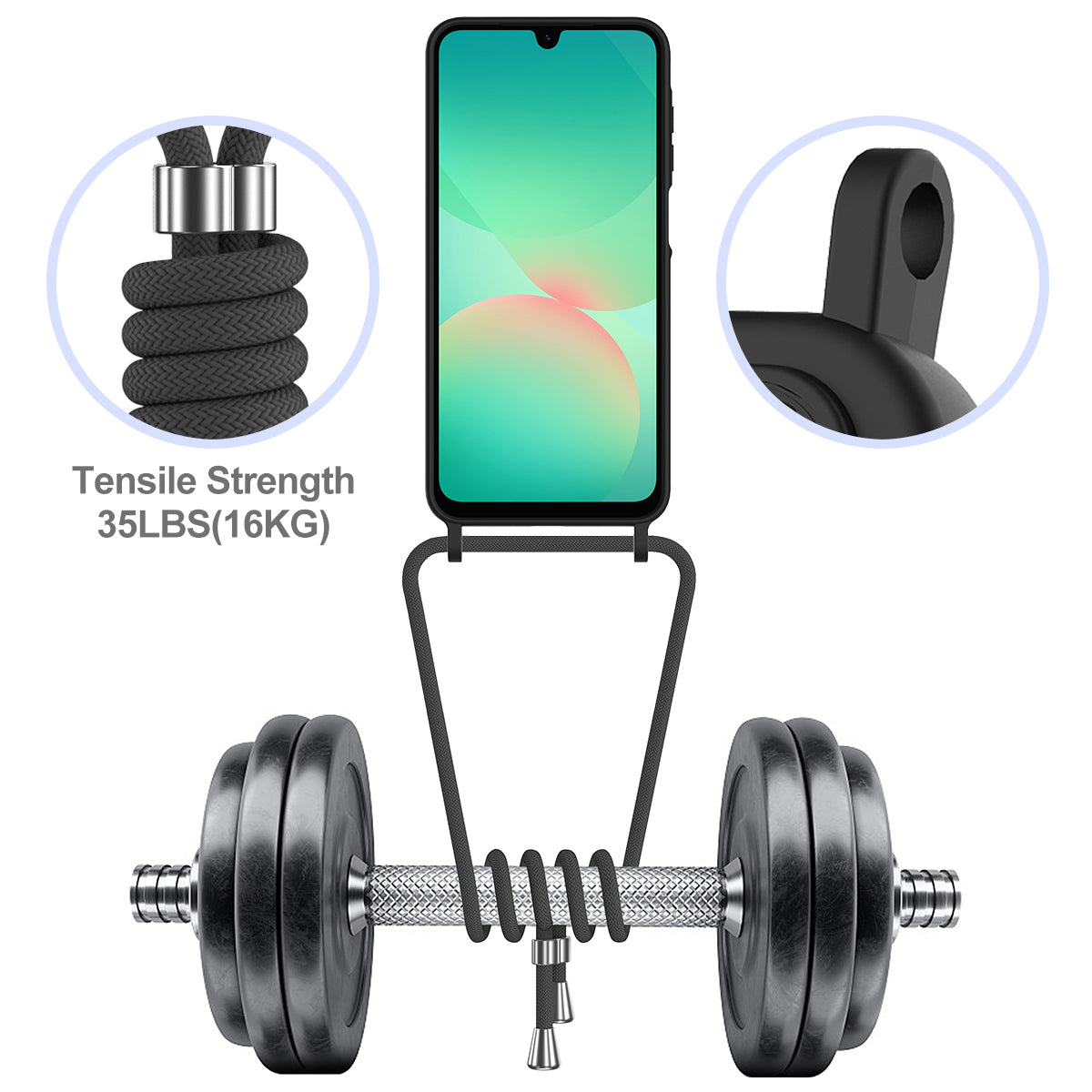 For Samsung Galaxy A57 5G Case Liquid Silicone Card Holder Back Phone Cover with Lanyard