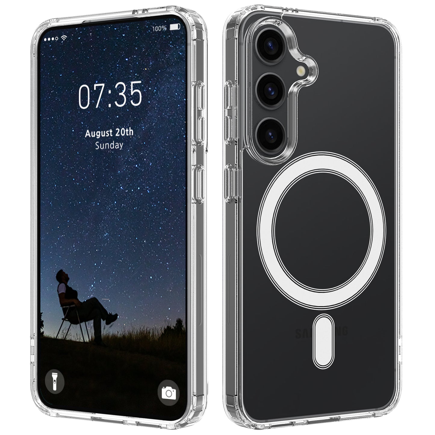 For Samsung Galaxy A57 5G Clear Phone Magnetic Case TPU + Acrylic Back Cover