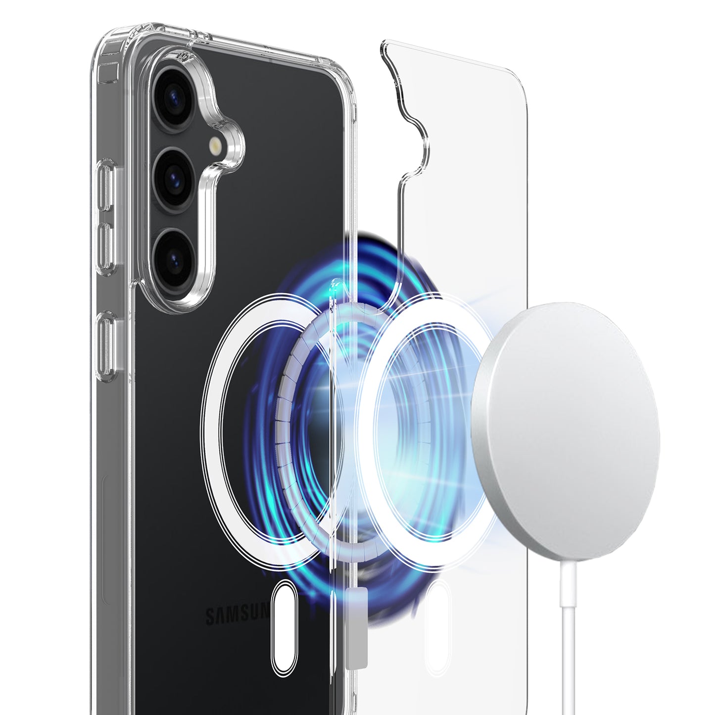For Samsung Galaxy A37 5G Clear Phone Magnetic Case TPU + Acrylic Back Cover