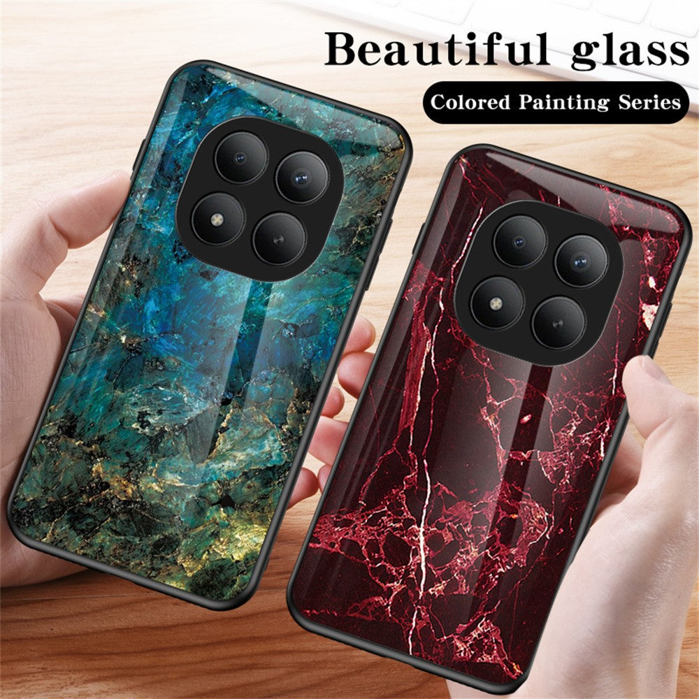 For Xiaomi Poco M8 Pro 5G / Redmi Note 15 Pro+ 5G (Global) Case Marble Pattern Tempered Glass + PC + TPU Protective Phone Cover