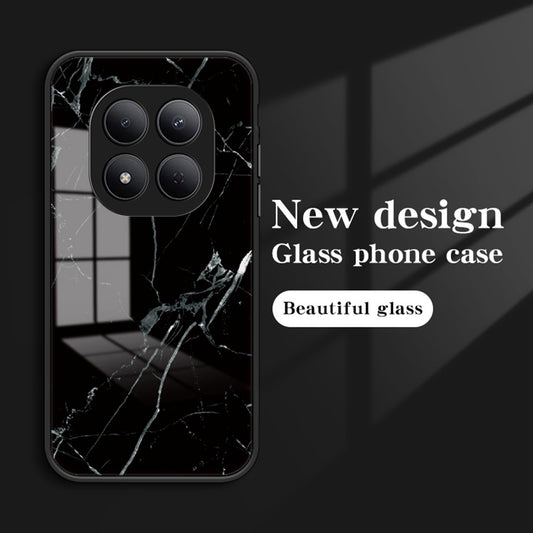 Xiaomi Redmi Note 15 Pro 5G (Global) Handyhülle – Gehäuse Marmormuster aus gehärtetem Glas + PC + TPU