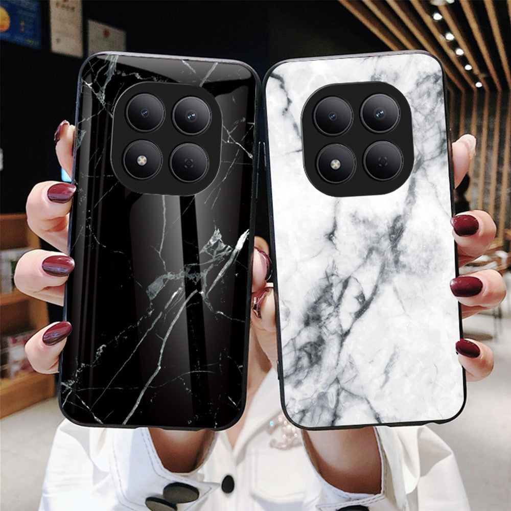 For Xiaomi Redmi Note 15 Pro 5G (Global) Case Marble Pattern Tempered Glass + PC + TPU Protective Phone Cover