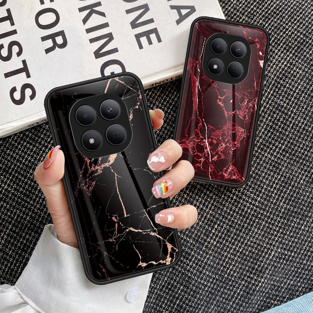 For Xiaomi Redmi Note 15 Pro 5G (Global) Case Marble Pattern Tempered Glass + PC + TPU Protective Phone Cover