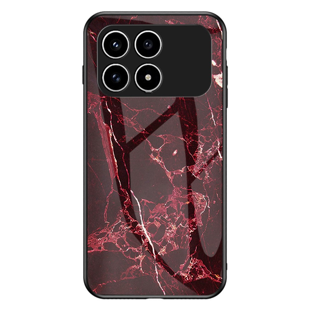Phone Case For Xiaomi Poco F8 Pro 5G  /  Redmi K90 5G Marble Pattern Tempered Glass + PC + TPU Protective Phone Cover