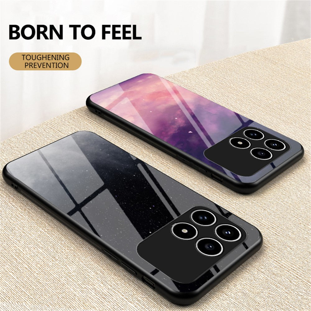 Phone Case For Xiaomi Poco F8 Pro 5G  /  Redmi K90 5G Starry Sky Pattern Tempered Glass Phone Cover