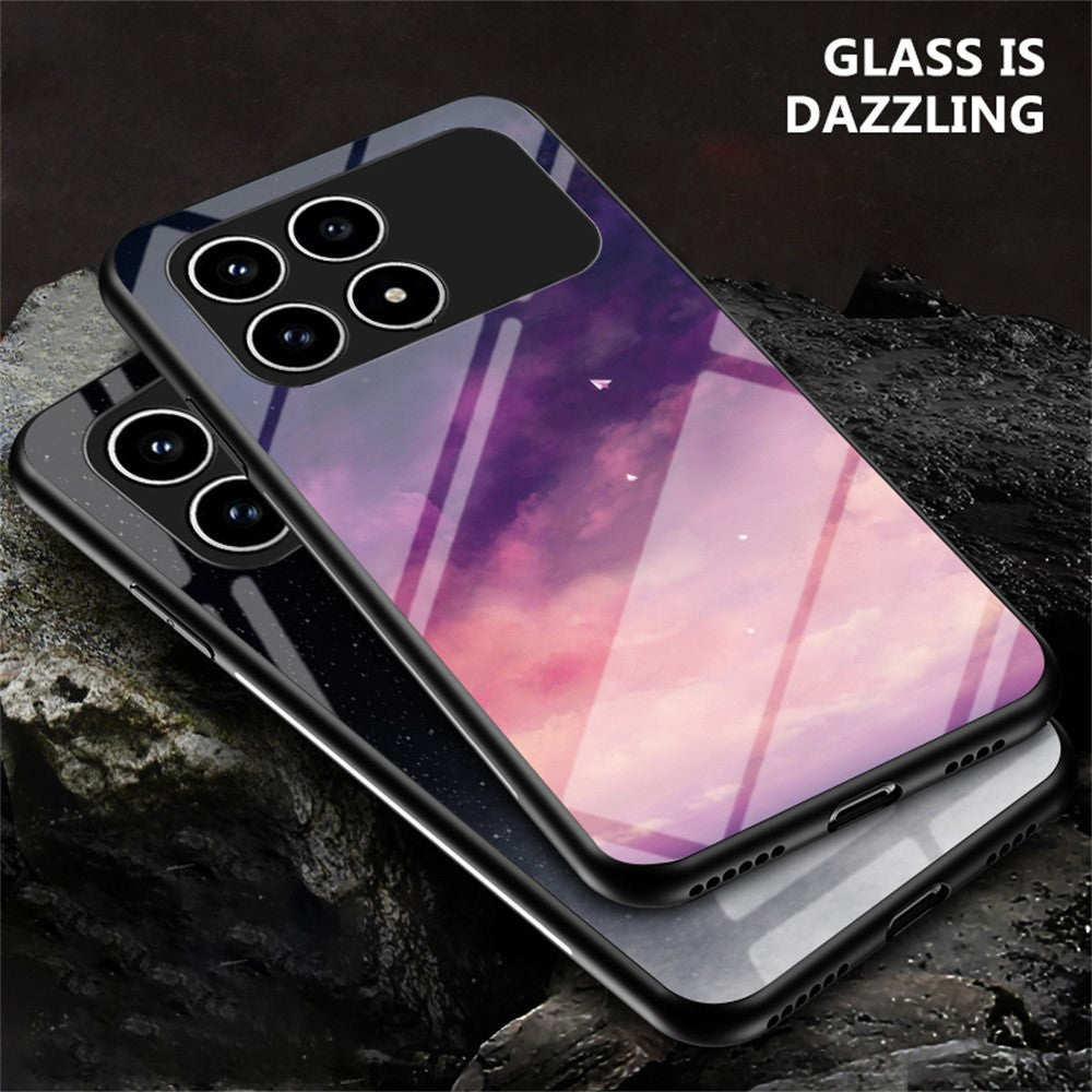 Phone Case For Xiaomi Poco F8 Pro 5G  /  Redmi K90 5G Starry Sky Pattern Tempered Glass Phone Cover
