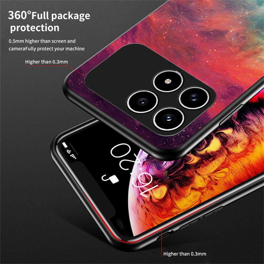 Phone Case For Xiaomi Poco F8 Pro 5G  /  Redmi K90 5G Starry Sky Pattern Tempered Glass Phone Cover