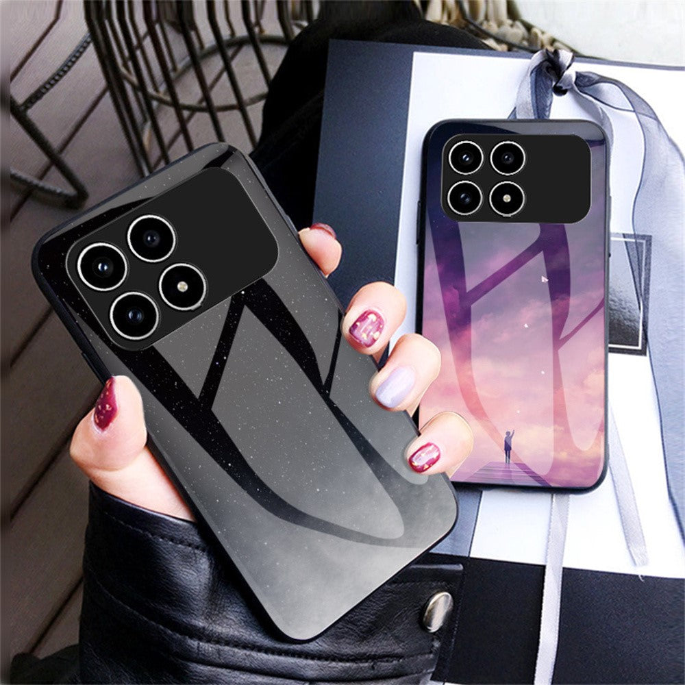 Phone Case For Xiaomi Poco F8 Pro 5G  /  Redmi K90 5G Starry Sky Pattern Tempered Glass Phone Cover