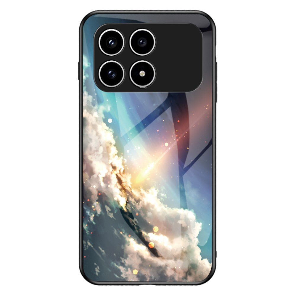Phone Case For Xiaomi Poco F8 Pro 5G  /  Redmi K90 5G Starry Sky Pattern Tempered Glass Phone Cover