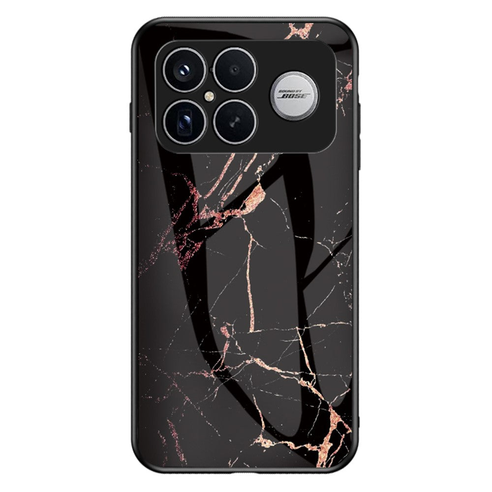 Phone Case For Xiaomi Poco F8 Ultra  /  Redmi K90 Pro Max 5G Marble Pattern Tempered Glass + PC + TPU Protective Phone Cover