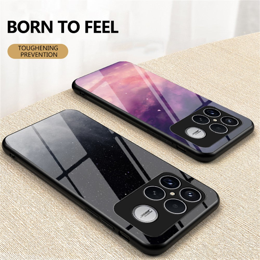 Phone Case For Xiaomi Poco F8 Ultra  /  Redmi K90 Pro Max 5G Starry Sky Pattern Tempered Glass Phone Cover