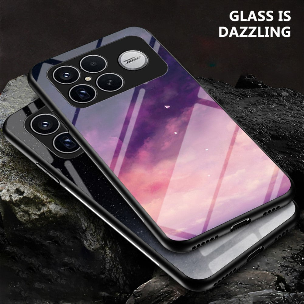 Phone Case For Xiaomi Poco F8 Ultra  /  Redmi K90 Pro Max 5G Starry Sky Pattern Tempered Glass Phone Cover