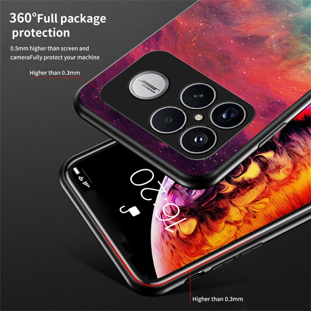 Phone Case For Xiaomi Poco F8 Ultra  /  Redmi K90 Pro Max 5G Starry Sky Pattern Tempered Glass Phone Cover