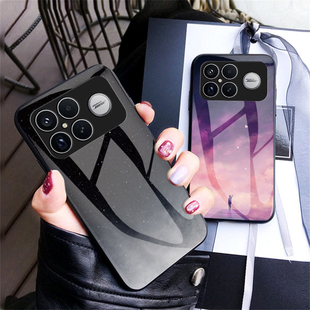 Phone Case For Xiaomi Poco F8 Ultra  /  Redmi K90 Pro Max 5G Starry Sky Pattern Tempered Glass Phone Cover