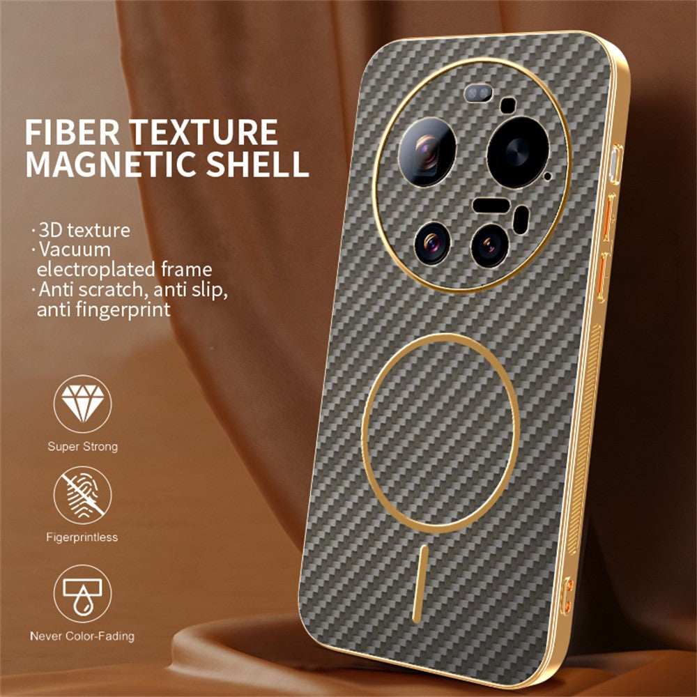 For Xiaomi 17 Ultra 5G Case Carbon Fiber Textured Electroplated TPU Phone Back Cover