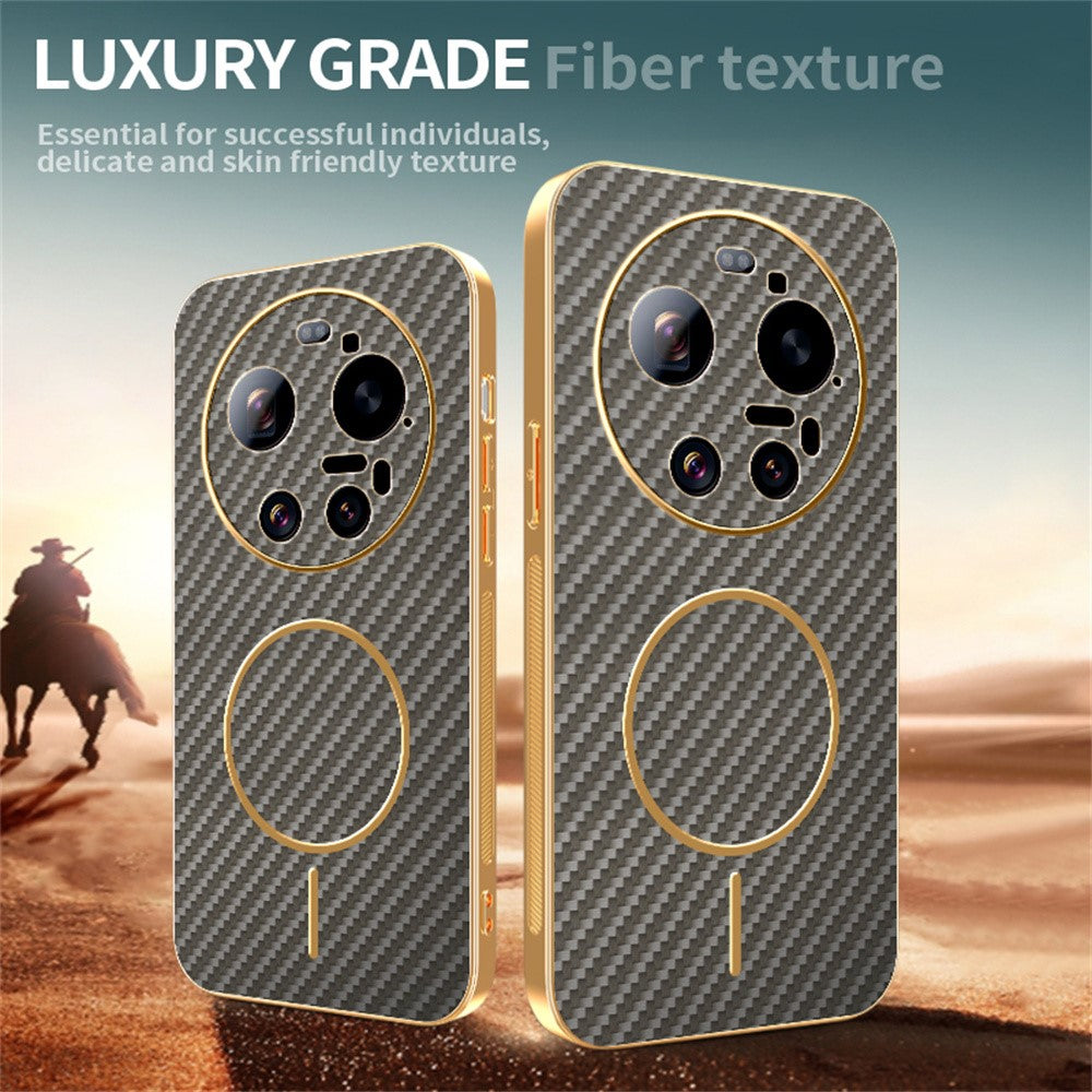 For Xiaomi 17 Ultra 5G Case Carbon Fiber Textured Electroplated TPU Phone Back Cover