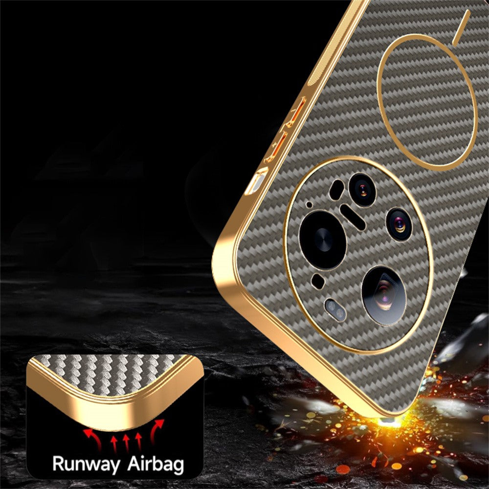 For Xiaomi 17 Ultra 5G Case Carbon Fiber Textured Electroplated TPU Phone Back Cover
