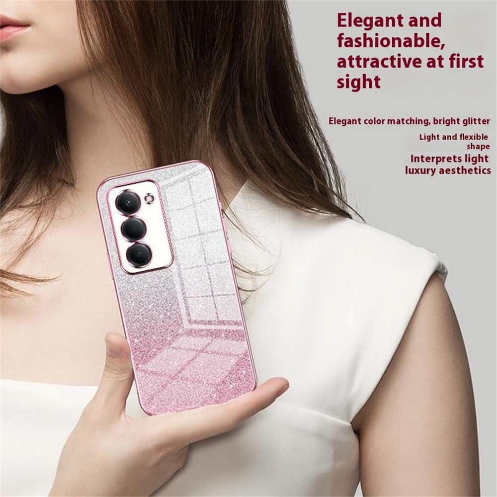 Phone Case For Xiaomi Redmi 15 5G (EU) (171mm)  /  15 4G (EU) (171mm) Electroplating Gradient Glitter TPU Phone Cover