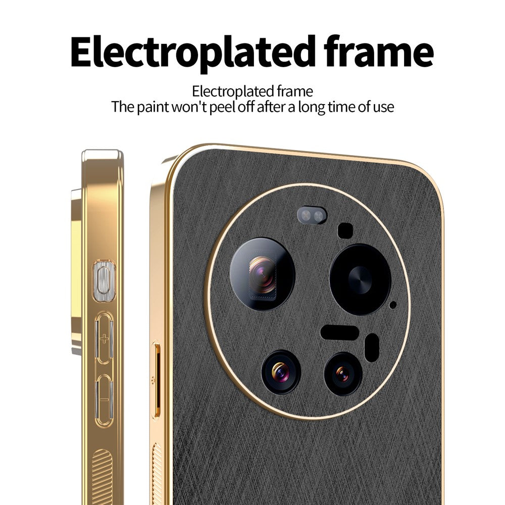 KADEM For Xiaomi 17 Ultra 5G Case Electroplating Silk Texture PU + TPU Phone Back Cover