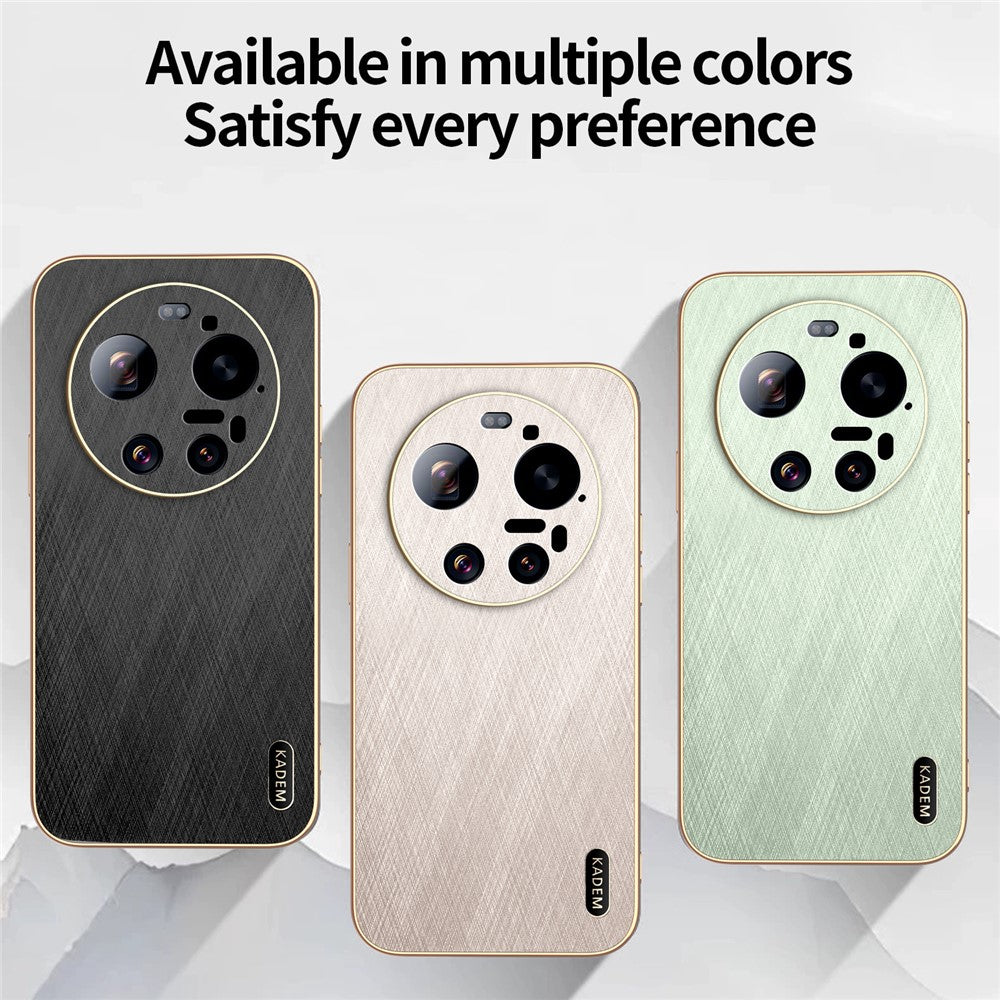 KADEM For Xiaomi 17 Ultra 5G Case Electroplating Silk Texture PU + TPU Phone Back Cover