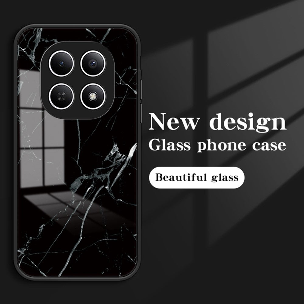 Phone Case For Xiaomi Poco M8 5G / Redmi Note 15 5G (Global) Marble Pattern Tempered Glass + PC + TPU Protective Phone Cover