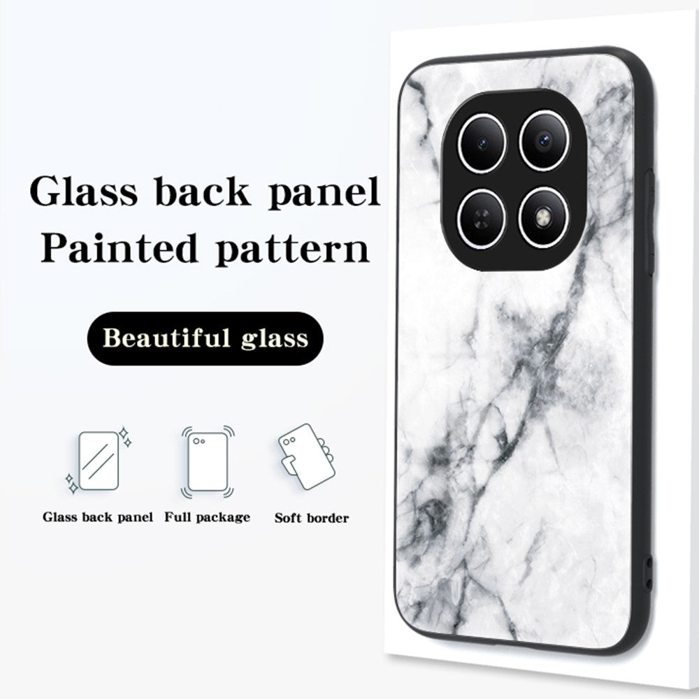 Phone Case For Xiaomi Poco M8 5G / Redmi Note 15 5G (Global) Marble Pattern Tempered Glass + PC + TPU Protective Phone Cover