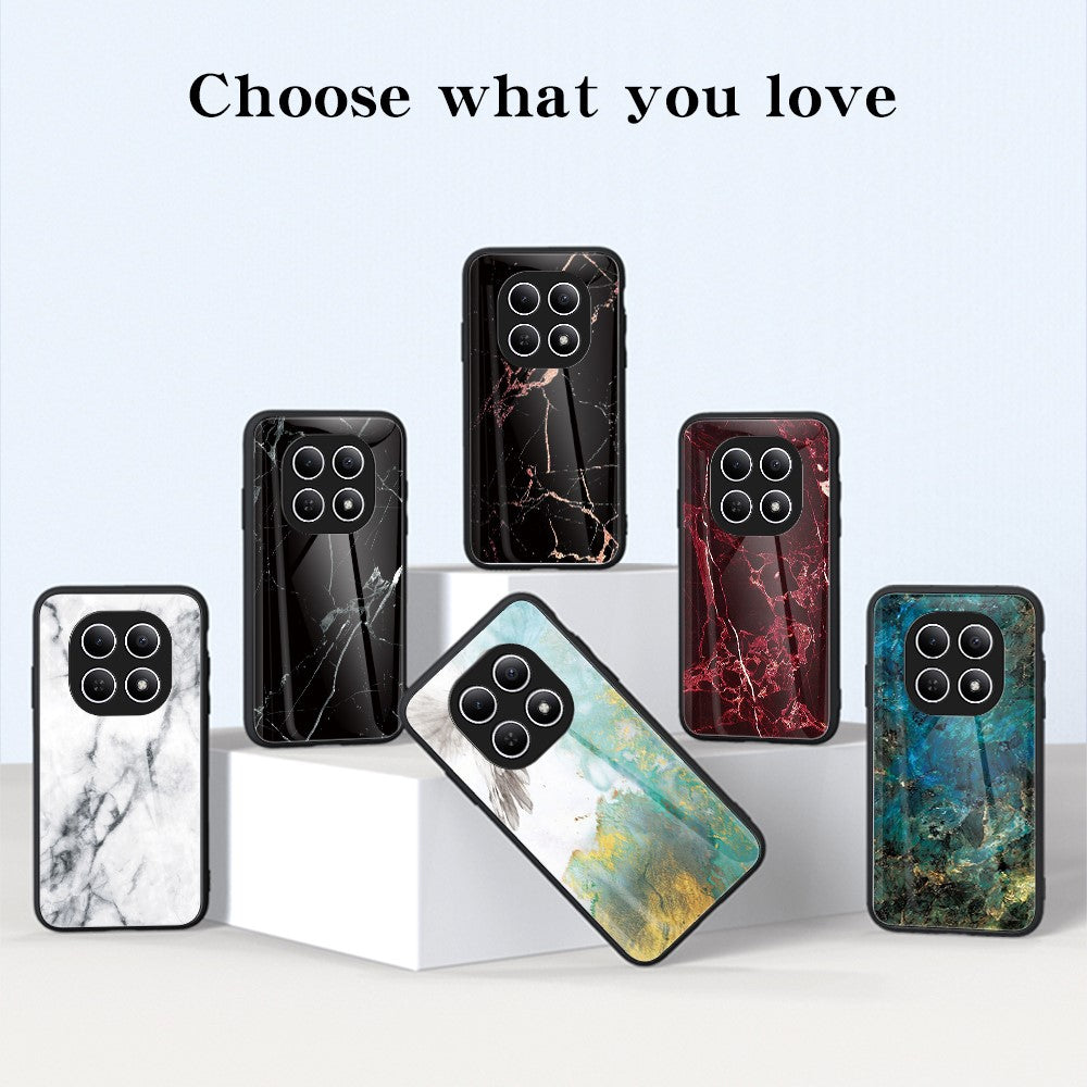 Phone Case For Xiaomi Poco M8 5G / Redmi Note 15 5G (Global) Marble Pattern Tempered Glass + PC + TPU Protective Phone Cover