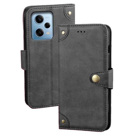 IDEWEI For Xiaomi Redmi Note 12 Pro 5G / Note 12 Pro Speed 5G / Poco X5 Pro 5G Phone Case Shockproof Fine Texture TPU+PU Leather Flip Wallet Cover Stand